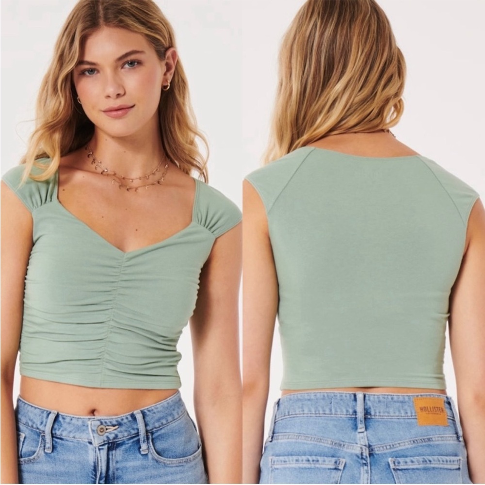NWOT Hollister Ruched Cap Sleeve Top size XS